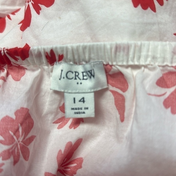 J CREW Hibiscus Floral Puff Sleeve Midi Dress Sz 14 - Picture 6 of 11